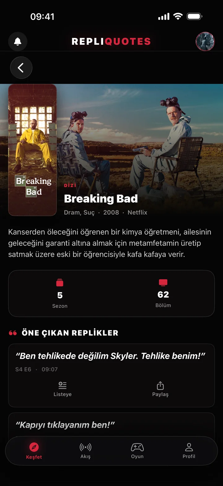 Breaking Bad yapım sayfası